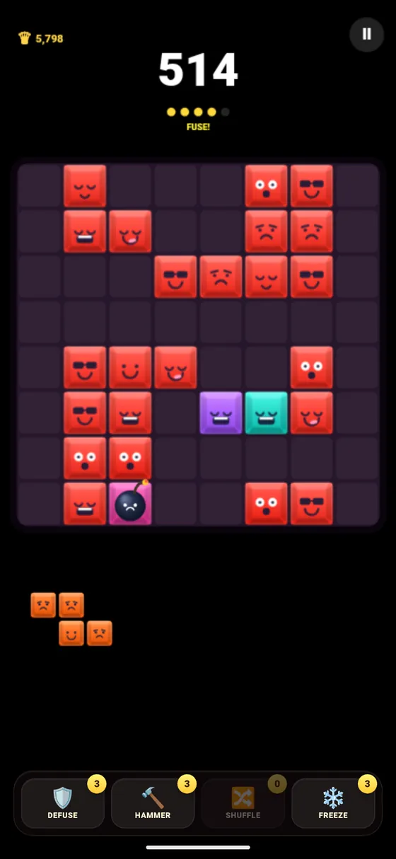 Fuse Blocks gameplay board